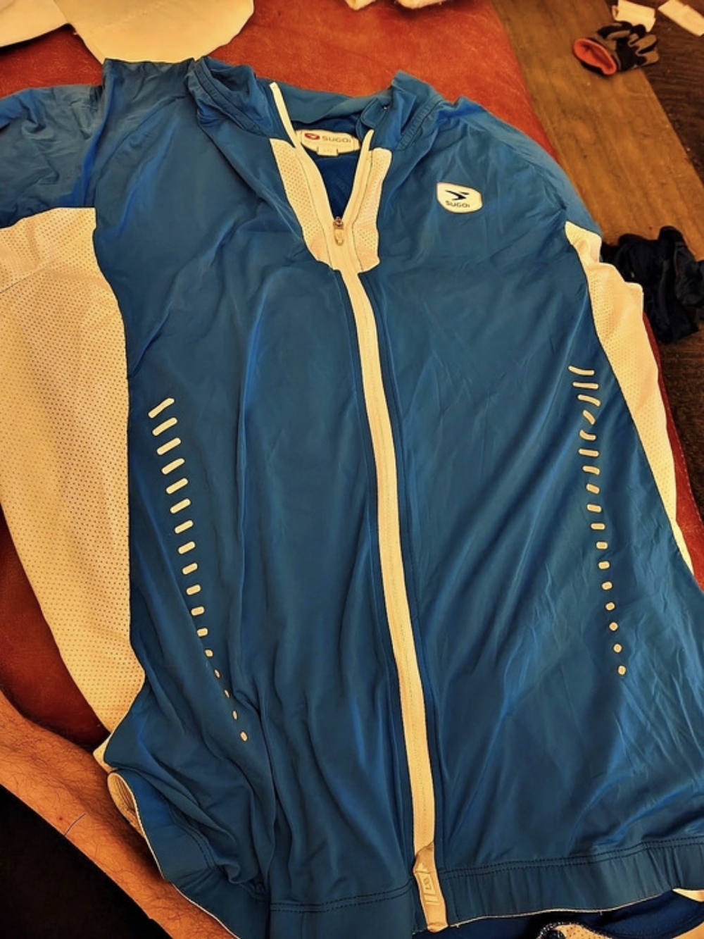 Sugoi Icefil Cycling Jersey Blue and White Size Large